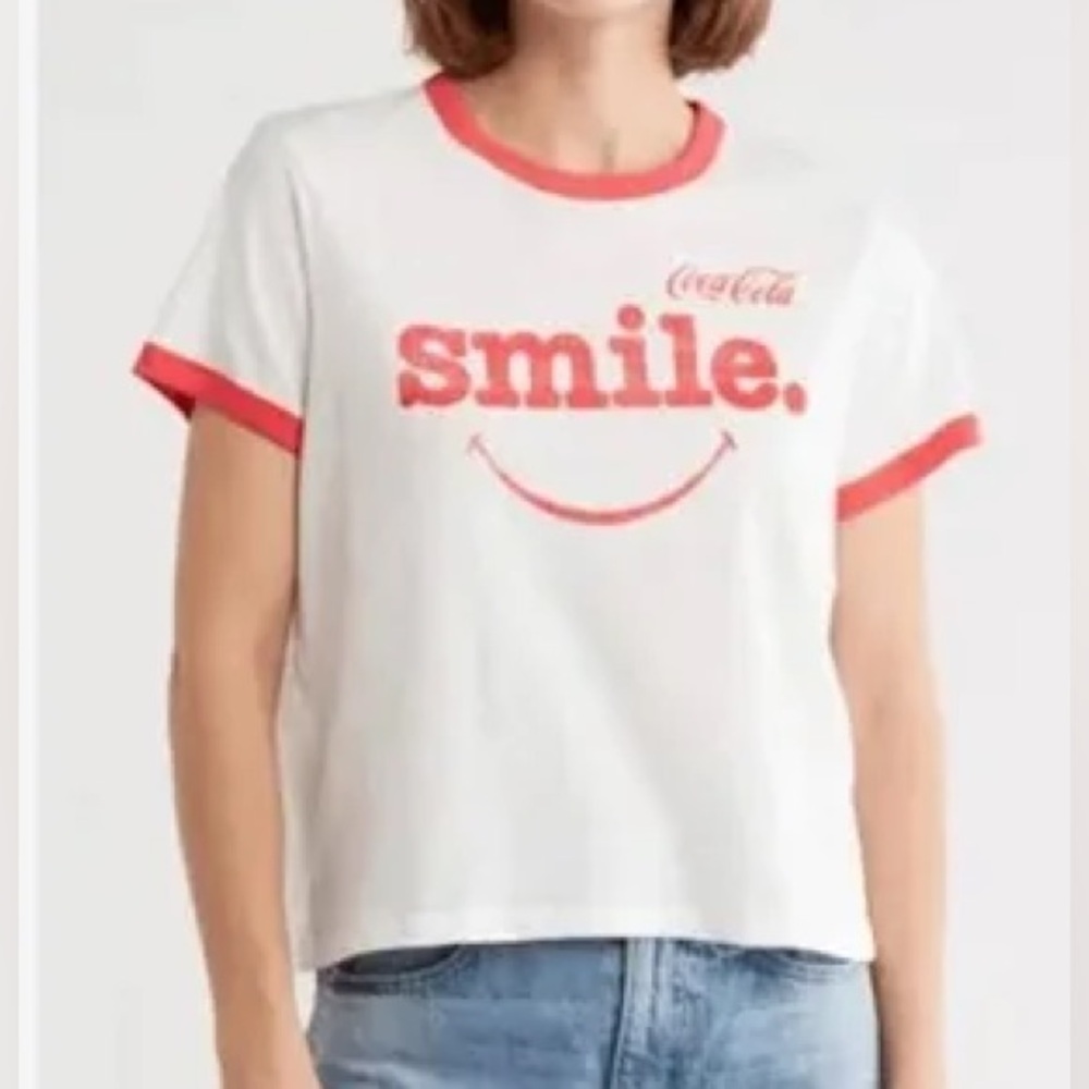 The Laundry Room Coca-Cola Smile Graphic Ringer T-Shirt